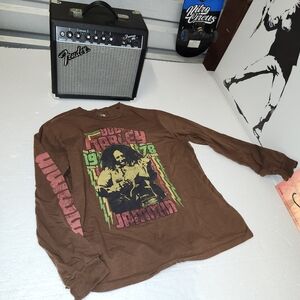 Zion Rootswear Brown Bob Marley Long Sleeve Tee